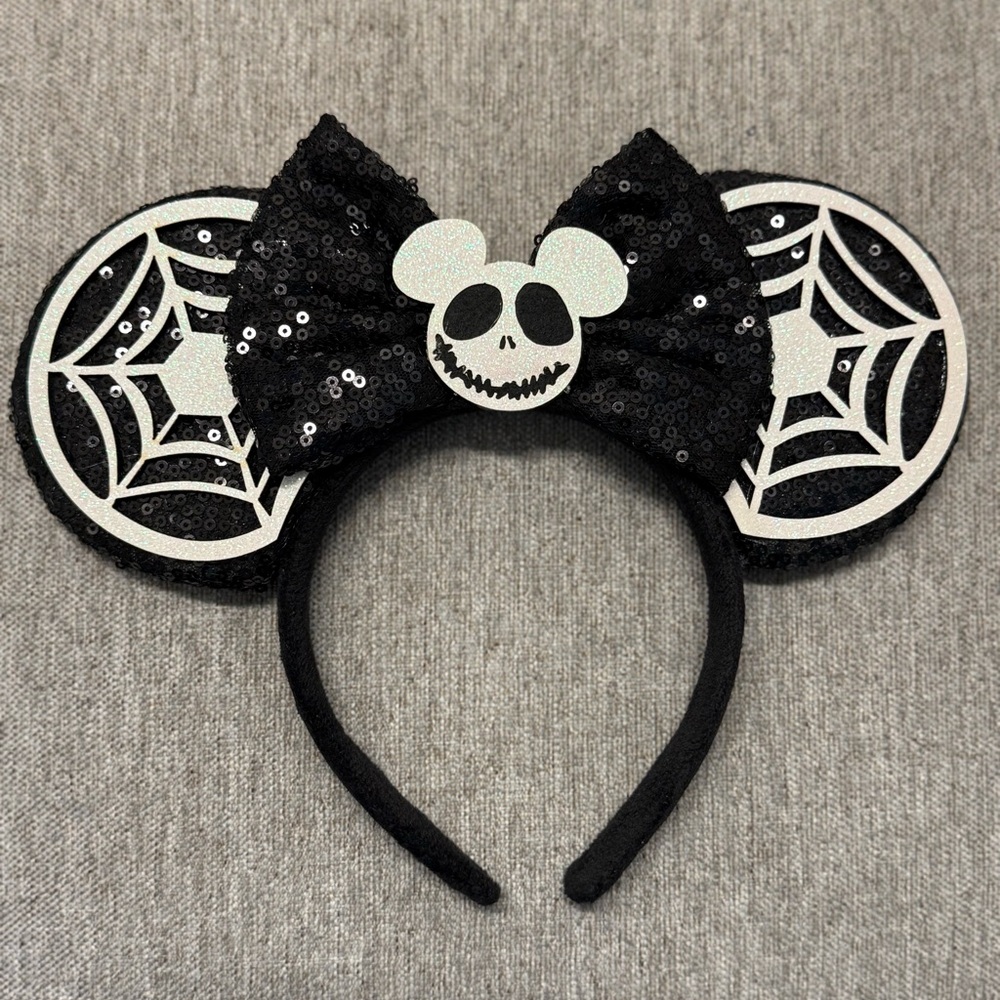 Disney Black Spiderweb Mickey-Inspired Headband Handmade New